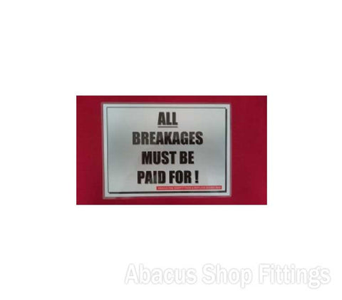 SHOW CARD ALL BREAKAGES