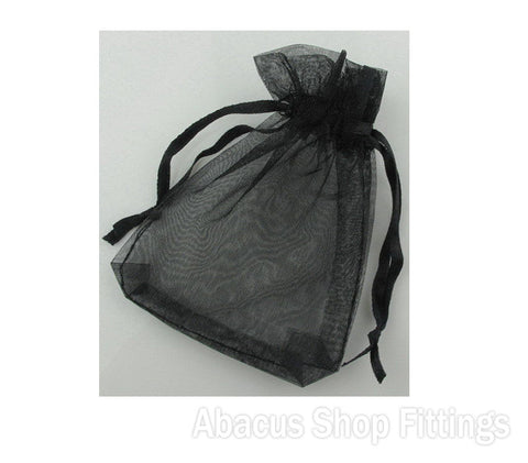 ORGANZA BAG 7X9CM BLACK PKT/10