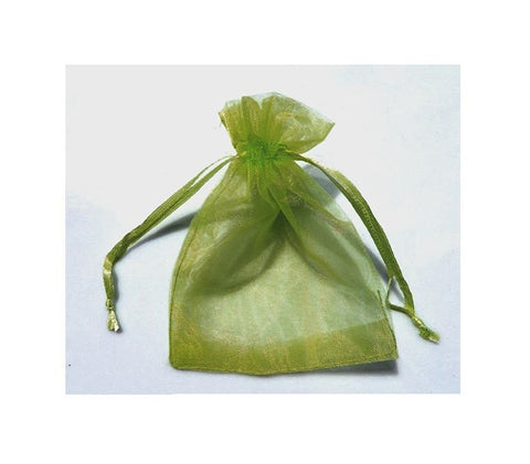 ORGANZA BAG 10X15CM OLIVE GREEN PKT/10