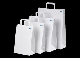 FLAT FOLD HANDLE BAGS #40 WHITE CTN/500