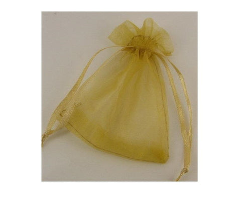 ORGANZA BAG 12X18CM GOLD PKT/10