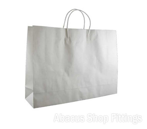 KRAFT PAPER BAG WHITE - BOUTIQUE Pkt/50