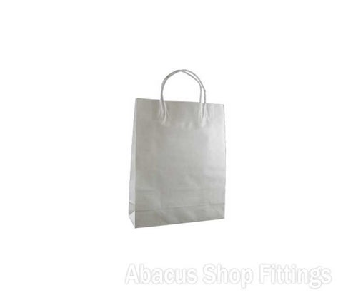 KRAFT PAPER BAG WHITE - SMALL Pkt/50