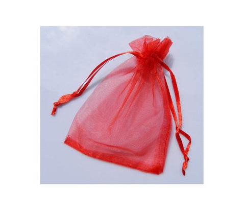 ORGANZA BAG 10X15CM RED PKT/10