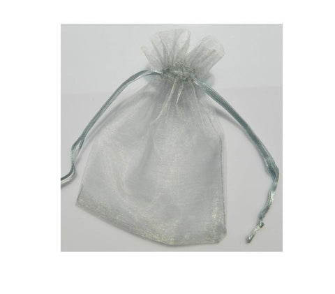 ORGANZA BAG 10X15CM SILVER PKT/10