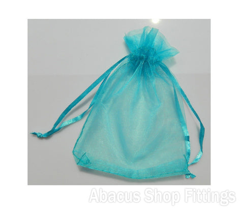 ORGANZA BAG 7X9CM TURQUOISE PKT/10