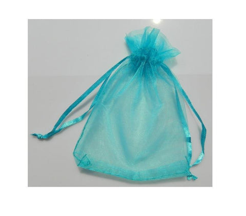 ORGANZA BAG 10X15CM TURQUOISE PKT/10