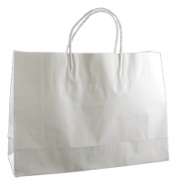 KRAFT PAPER BAG WHITE - SMALL BOUTIQUE pkt/50