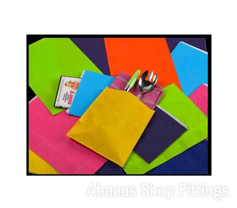 PAPER BAGS FLAT MEDIUM - LIME (100)