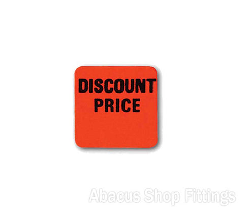 PRICE STICKERS FLURO ORANGE SQUARE - DISCOUNT PRICE (1000)